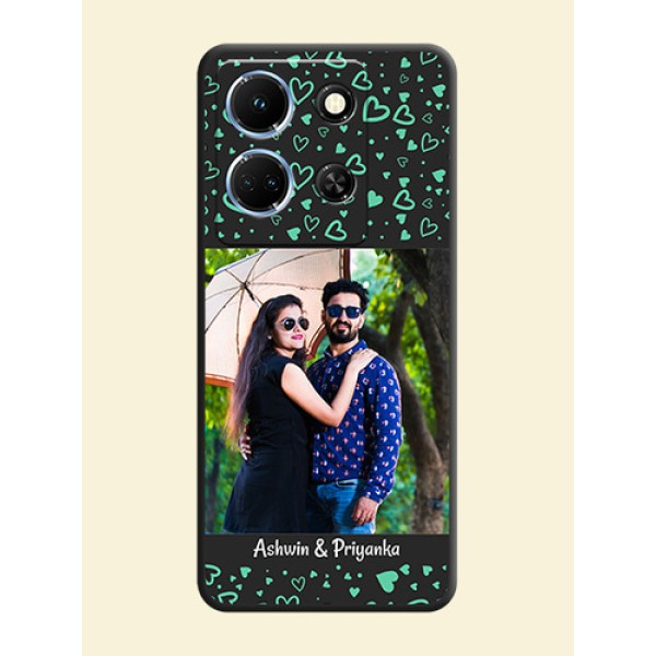 Sea Green Indefinite Love Pattern - Photo on Space Black Soft Matte Mobile Cover - Infinix Note 30 5G Sea Green Indefinite Love Pattern - Photo on Space Black Soft Matte Mobile Cover - Infinix Note 30 5G