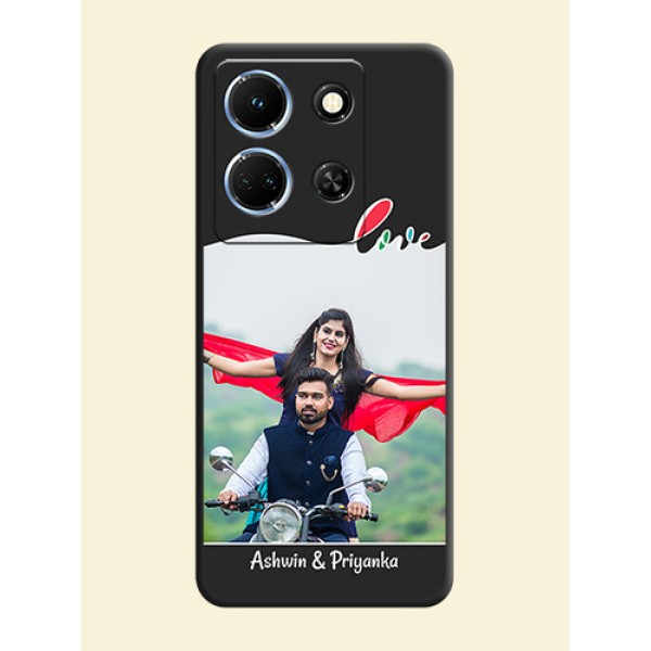 Fall in Love Pattern with Picture - Photo on Space Black Soft Matte Mobile Case - Infinix Note 30 5G Fall in Love Pattern with Picture - Photo on Space Black Soft Matte Mobile Case - Infinix Note 30 5G