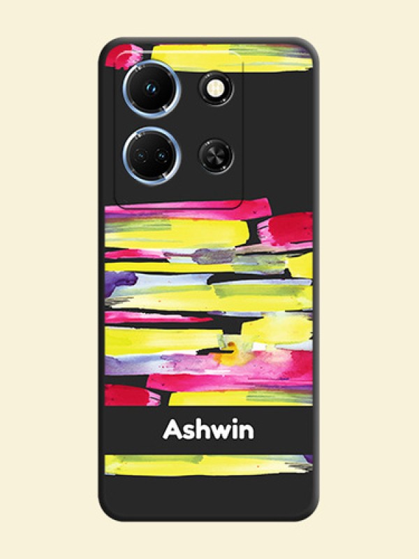 Brush Coloured on Space Black Personalized Soft Matte Phone Covers - Infinix Note 30 5G