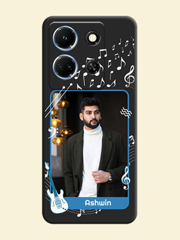 Musical Theme Design with Text - Photo on Space Black Soft Matte Mobile Case - Infinix Note 30 5G