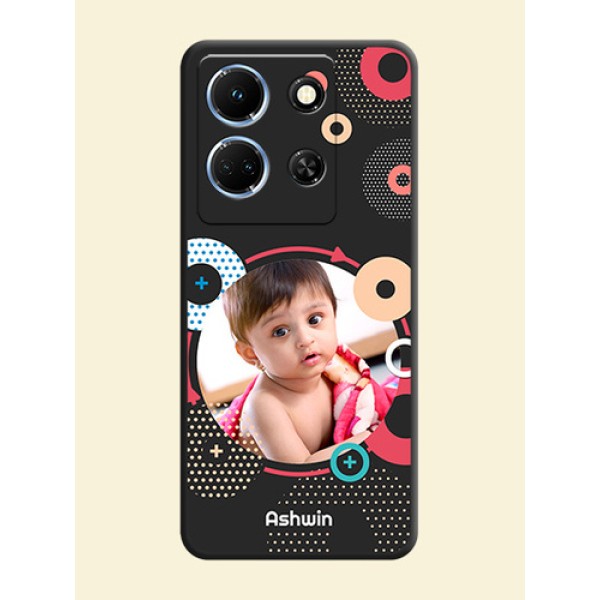 Multicoloured Round Image on Personalised Space Black Soft Matte Cases - Infinix Note 30 5G Multicoloured Round Image on Personalised Space Black Soft Matte Cases - Infinix Note 30 5G