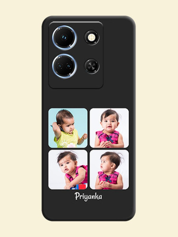 Floral Art with 6 Image Holder - Photo on Space Black Soft Matte Mobile Case - Infinix Note 30 5G