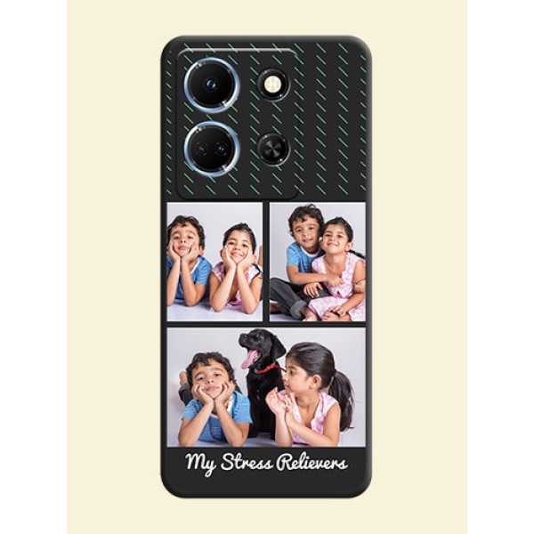 Cross Dotted Pattern with 2 Image Holder on Personalised Space Black Soft Matte Cases - Infinix Note 30 5G Cross Dotted Pattern with 2 Image Holder on Personalised Space Black Soft Matte Cases - Infinix Note 30 5G