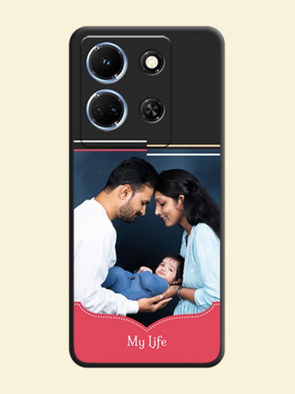 Classic Plain Design with Name - Photo on Space Black Soft Matte Phone Cover - Infinix Note 30 5G