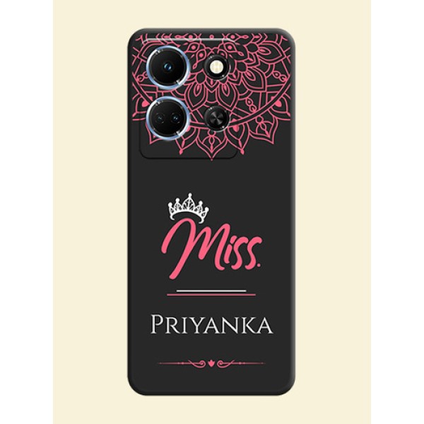 Mrs Name with Floral Design on Space Black Personalized Soft Matte Phone Covers - Infinix Note 30 5G Mrs Name with Floral Design on Space Black Personalized Soft Matte Phone Covers - Infinix Note 30 5G