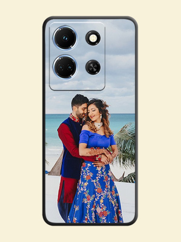 Full Single Pic Upload On Space Black Personalized Soft Matte Phone Covers - Infinix Note 30 5G