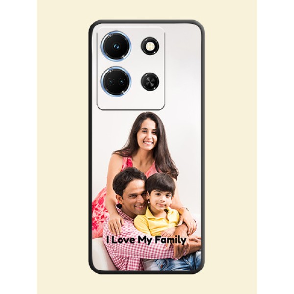 Full Single Pic Upload With Text On Space Black Personalized Soft Matte Phone Covers - Infinix Note 30 5G Full Single Pic Upload With Text On Space Black Personalized Soft Matte Phone Covers - Infinix Note 30 5G