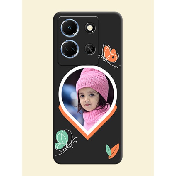 Upload Pic With Simple Butterly Design On Space Black Personalized Soft Matte Phone Covers - Infinix Note 30 5G Upload Pic With Simple Butterly Design On Space Black Personalized Soft Matte Phone Covers - Infinix Note 30 5G