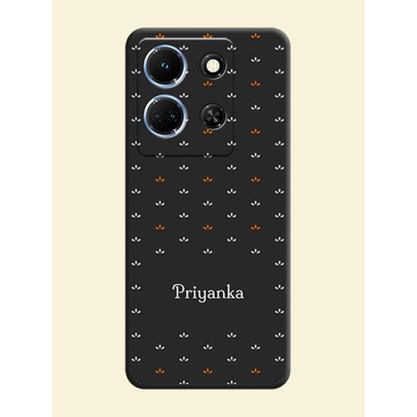 Simple Pattern With Custom Text On Space Black Personalized Soft Matte Phone Covers - Infinix Note 30 5G Simple Pattern With Custom Text On Space Black Personalized Soft Matte Phone Covers - Infinix Note 30 5G