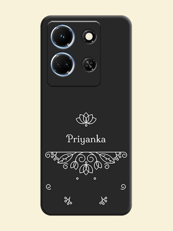 Lotus Garden Custom Text On Space Black Personalized Soft Matte Phone Covers - Infinix Note 30 5G