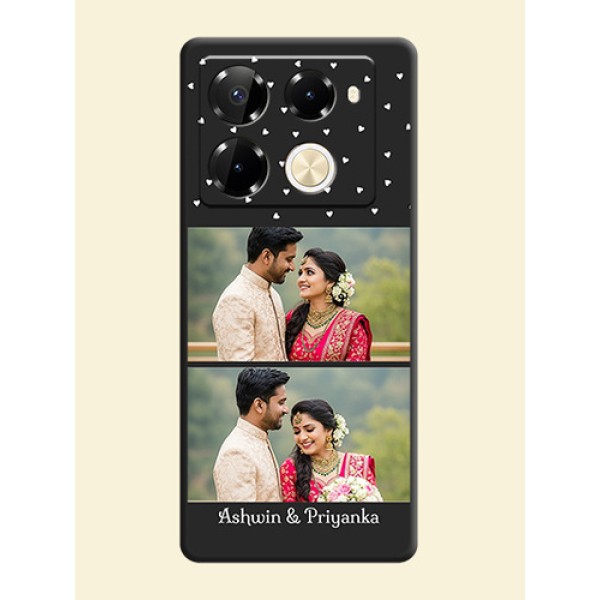Miniature Love Symbols with Name On Space Black Custom Soft Matte Mobile Back Cover - Infinix Note 40 Pro 5G Miniature Love Symbols with Name On Space Black Custom Soft Matte Mobile Back Cover - Infinix Note 40 Pro 5G