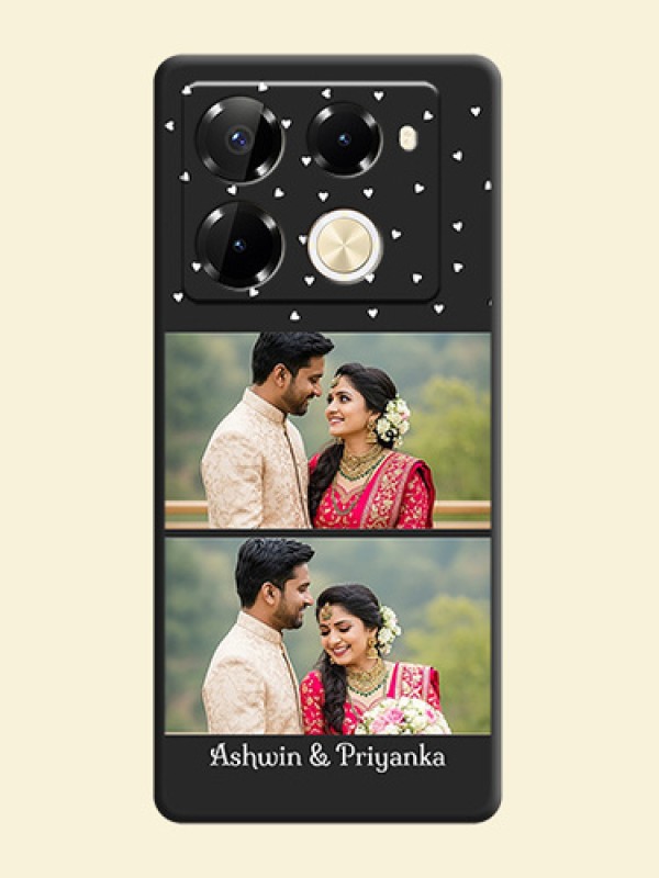 Miniature Love Symbols with Name On Space Black Custom Soft Matte Mobile Back Cover - Infinix Note 40 Pro 5G