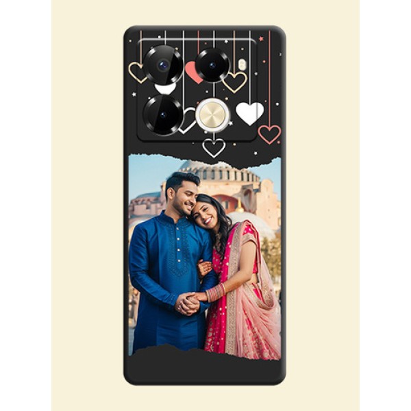 Love Hangings with Splash Wave Picture On Space Black Custom Soft Matte Mobile Back Cover - Infinix Note 40 Pro 5G Love Hangings with Splash Wave Picture On Space Black Custom Soft Matte Mobile Back Cover - Infinix Note 40 Pro 5G