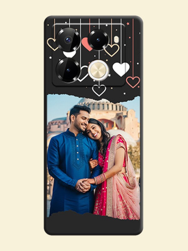 Love Hangings with Splash Wave Picture On Space Black Custom Soft Matte Mobile Back Cover - Infinix Note 40 Pro 5G