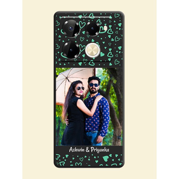 Sea Green Indefinite Love Pattern on Photo On Space Black Custom Soft Matte Mobile Back Cover - Infinix Note 40 Pro 5G Sea Green Indefinite Love Pattern on Photo On Space Black Custom Soft Matte Mobile Back Cover - Infinix Note 40 Pro 5G