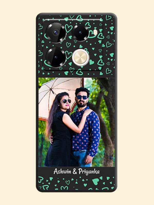 Sea Green Indefinite Love Pattern on Photo On Space Black Custom Soft Matte Mobile Back Cover - Infinix Note 40 Pro 5G
