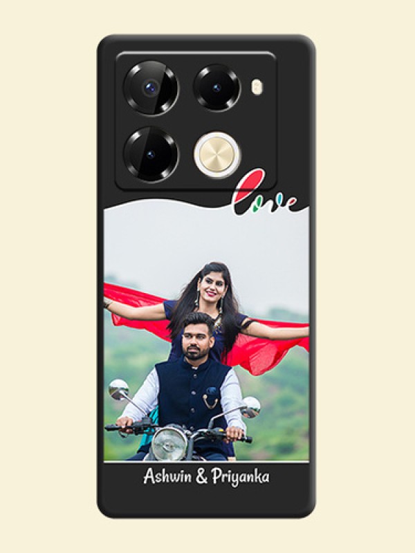 Fall in Love Pattern with Picture on Photo On Space Black Custom Soft Matte Mobile Back Cover - Infinix Note 40 Pro 5G