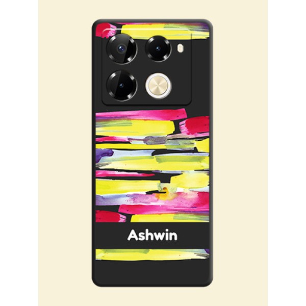 Brush Coloured On Space Black Custom Soft Matte Mobile Back Cover - Infinix Note 40 Pro 5G Brush Coloured On Space Black Custom Soft Matte Mobile Back Cover - Infinix Note 40 Pro 5G