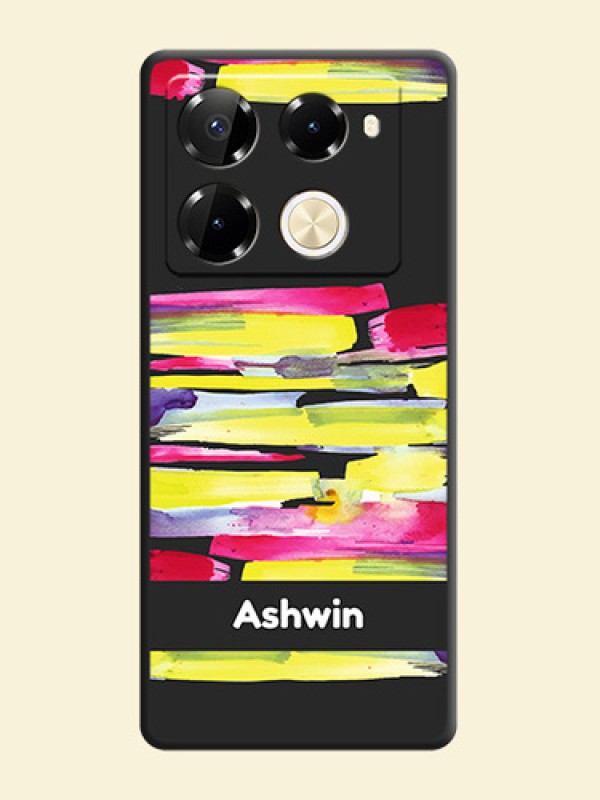 Brush Coloured On Space Black Custom Soft Matte Mobile Back Cover - Infinix Note 40 Pro 5G