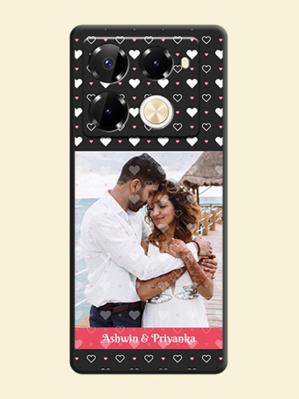 White Color Love Symbols with Text Design on Photo On Space Black Custom Soft Matte Mobile Back Cover - Infinix Note 40 Pro 5G