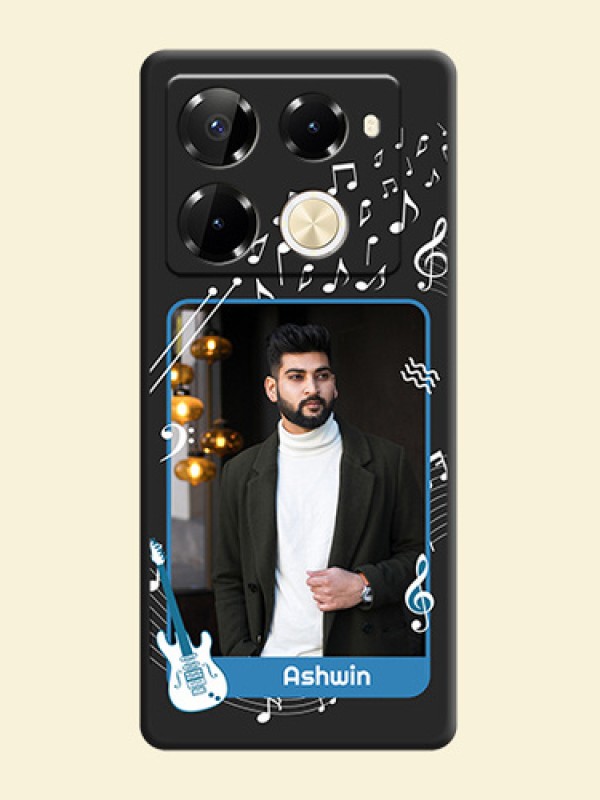 Musical Theme Design with Text on Photo On Space Black Custom Soft Matte Mobile Back Cover - Infinix Note 40 Pro 5G