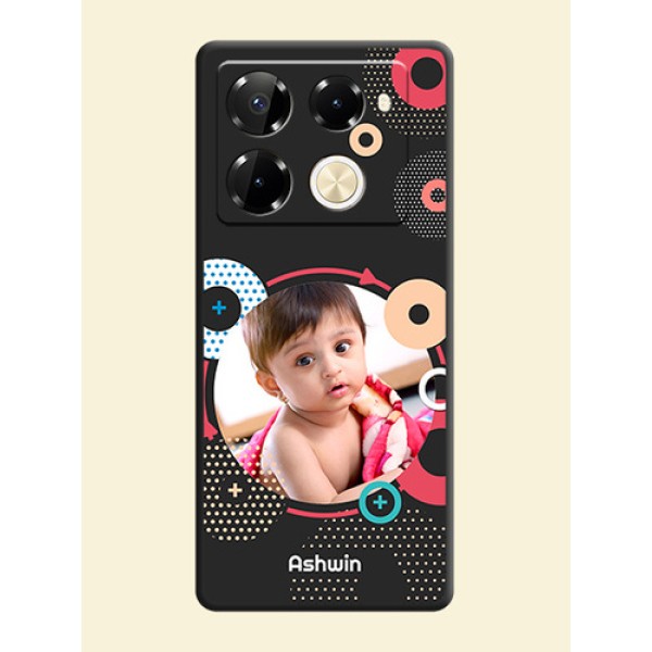 Multicoloured Round Image On Space Black Custom Soft Matte Mobile Back Cover - Infinix Note 40 Pro 5G