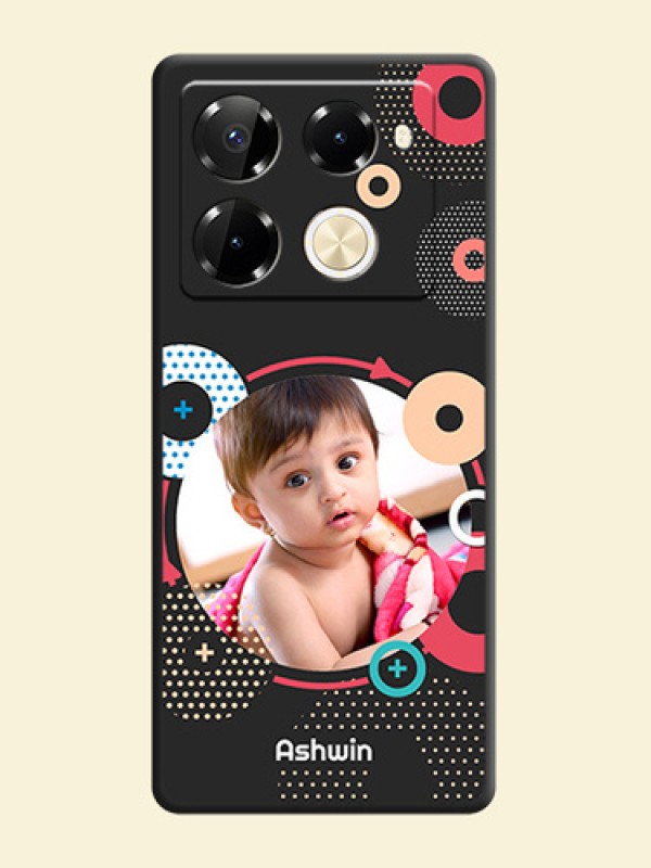Multicoloured Round Image On Space Black Custom Soft Matte Mobile Back Cover - Infinix Note 40 Pro 5G