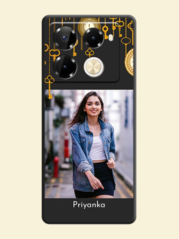 Decorative Design with Text On Space Black Custom Soft Matte Mobile Back Cover - Infinix Note 40 Pro 5G