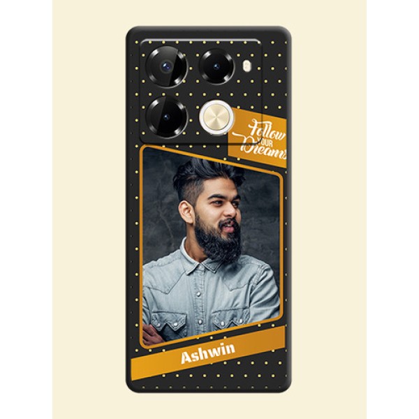 Follow Your Dreams with White Dots On Space Black Custom Soft Matte Mobile Back Cover - Infinix Note 40 Pro 5G Follow Your Dreams with White Dots On Space Black Custom Soft Matte Mobile Back Cover - Infinix Note 40 Pro 5G