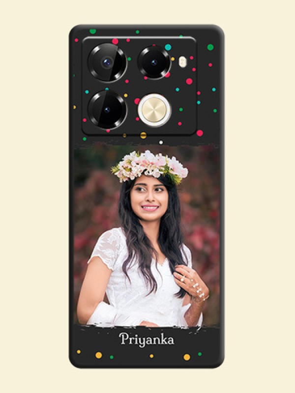 Multicolor Dotted Pattern with Text On Space Black Custom Soft Matte Mobile Back Cover - Infinix Note 40 Pro 5G