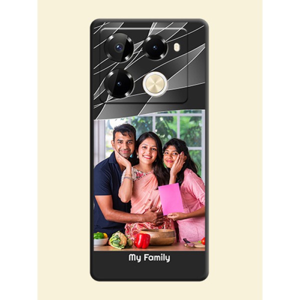 Mixed Wave Lines on Photo On Space Black Custom Soft Matte Mobile Back Cover - Infinix Note 40 Pro 5G Mixed Wave Lines on Photo On Space Black Custom Soft Matte Mobile Back Cover - Infinix Note 40 Pro 5G
