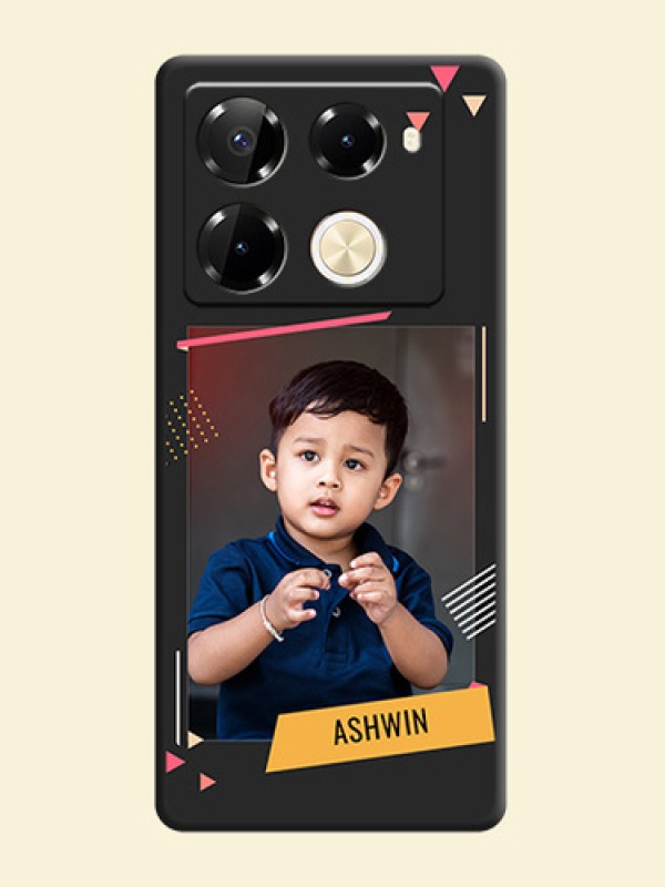 Photo Frame with Triangle Small Dots on Photo On Space Black Custom Soft Matte Mobile Back Cover - Infinix Note 40 Pro 5G