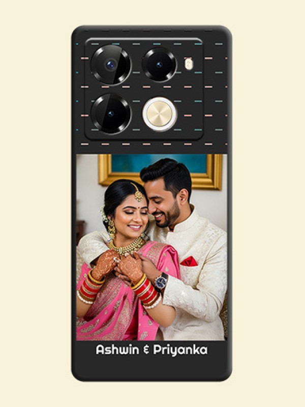 Line Pattern Design with Text On Space Black Custom Soft Matte Mobile Back Cover - Infinix Note 40 Pro 5G