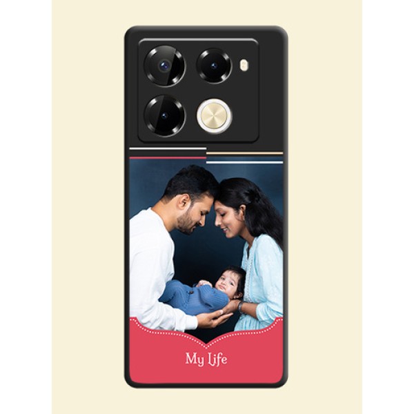 Classic Plain Design with Name On Space Black Custom Soft Matte Mobile Back Cover - Infinix Note 40 Pro 5G