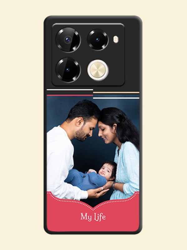 Classic Plain Design with Name On Space Black Custom Soft Matte Mobile Back Cover - Infinix Note 40 Pro 5G