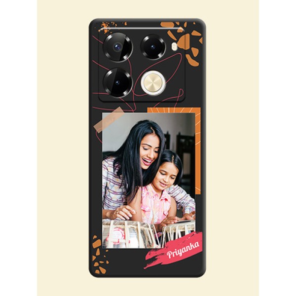 Orange Photo Frame On Space Black Custom Soft Matte Mobile Back Cover - Infinix Note 40 Pro 5G Orange Photo Frame On Space Black Custom Soft Matte Mobile Back Cover - Infinix Note 40 Pro 5G