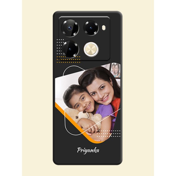 Yellow Triangle on Photo On Space Black Custom Soft Matte Mobile Back Cover - Infinix Note 40 Pro 5G