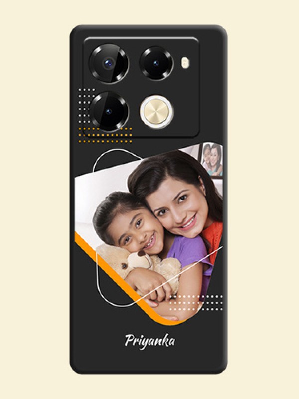 Yellow Triangle on Photo On Space Black Custom Soft Matte Mobile Back Cover - Infinix Note 40 Pro 5G