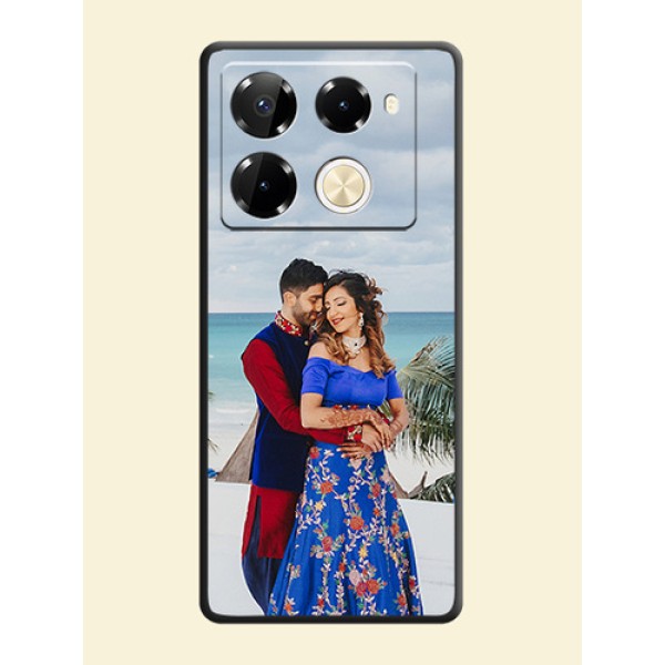 Full Single Pic Upload On Space Black Custom Soft Matte Mobile Back Cover - Infinix Note 40 Pro 5G Full Single Pic Upload On Space Black Custom Soft Matte Mobile Back Cover - Infinix Note 40 Pro 5G