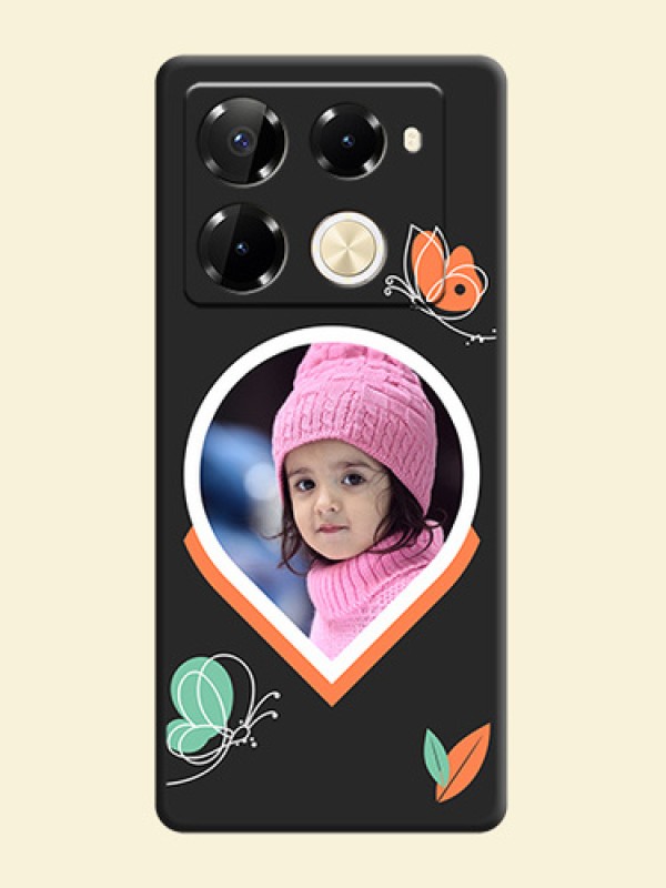 Upload Pic With Simple Butterly Design On Space Black Custom Soft Matte Mobile Back Cover - Infinix Note 40 Pro 5G
