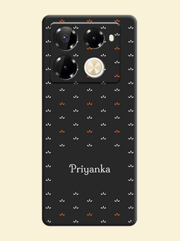 Simple Pattern With Custom Text On Space Black Custom Soft Matte Mobile Back Cover - Infinix Note 40 Pro 5G
