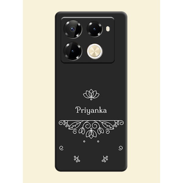 Lotus Garden Custom Text On Space Black Custom Soft Matte Mobile Back Cover - Infinix Note 40 Pro 5G Lotus Garden Custom Text On Space Black Custom Soft Matte Mobile Back Cover - Infinix Note 40 Pro 5G