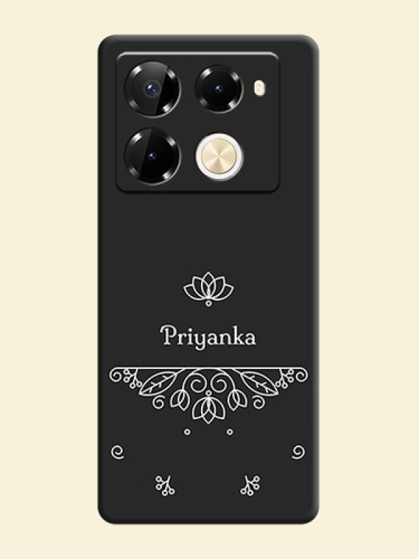 Lotus Garden Custom Text On Space Black Custom Soft Matte Mobile Back Cover - Infinix Note 40 Pro 5G