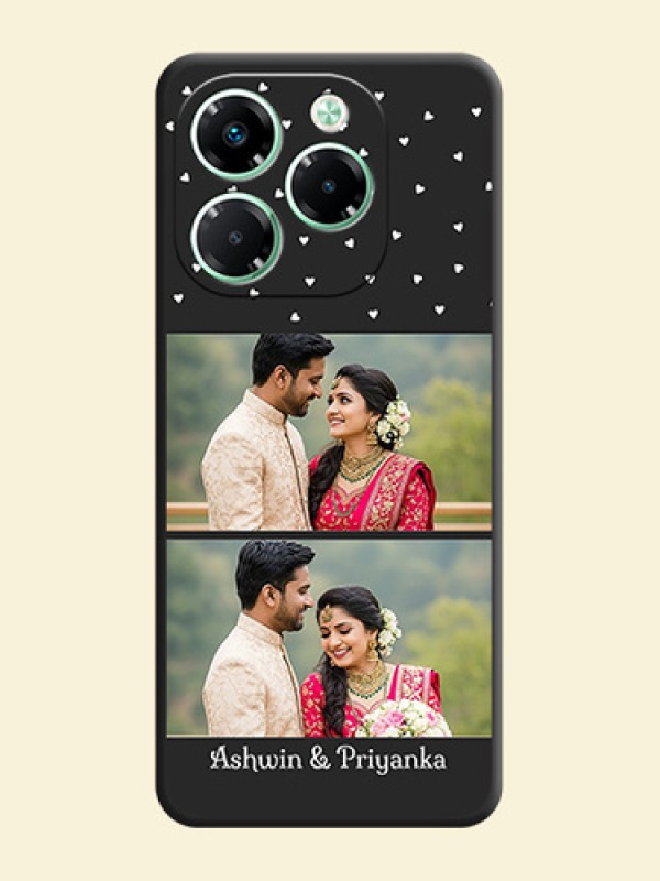 Miniature Love Symbols with Name On Space Black Custom Soft Matte Mobile Back Cover - Infinix Note 40X 5G