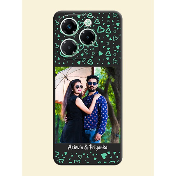 Sea Green Indefinite Love Pattern on Photo On Space Black Custom Soft Matte Mobile Back Cover - Infinix Note 40X 5G Sea Green Indefinite Love Pattern on Photo On Space Black Custom Soft Matte Mobile Back Cover - Infinix Note 40X 5G