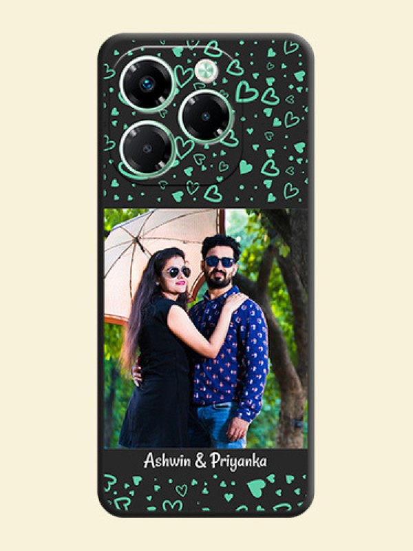 Sea Green Indefinite Love Pattern on Photo On Space Black Custom Soft Matte Mobile Back Cover - Infinix Note 40X 5G
