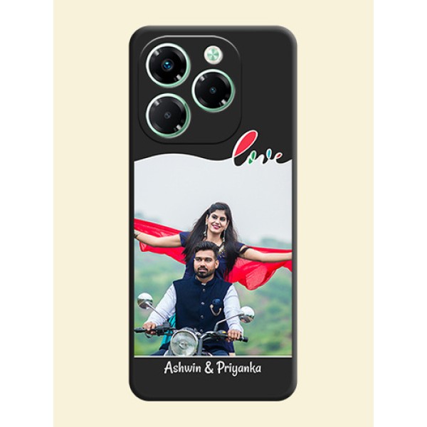 Fall in Love Pattern with Picture on Photo On Space Black Custom Soft Matte Mobile Back Cover - Infinix Note 40X 5G Fall in Love Pattern with Picture on Photo On Space Black Custom Soft Matte Mobile Back Cover - Infinix Note 40X 5G