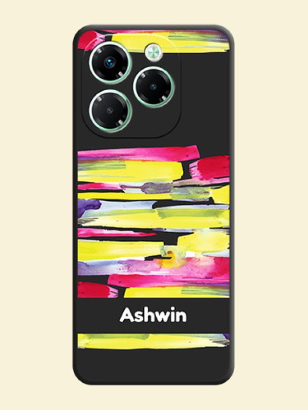 Brush Coloured On Space Black Custom Soft Matte Mobile Back Cover - Infinix Note 40X 5G