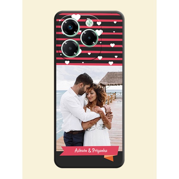 White Color Love Symbols with Pink Lines Pattern On Space Black Custom Soft Matte Mobile Back Cover - Infinix Note 40X 5G White Color Love Symbols with Pink Lines Pattern On Space Black Custom Soft Matte Mobile Back Cover - Infinix Note 40X 5G