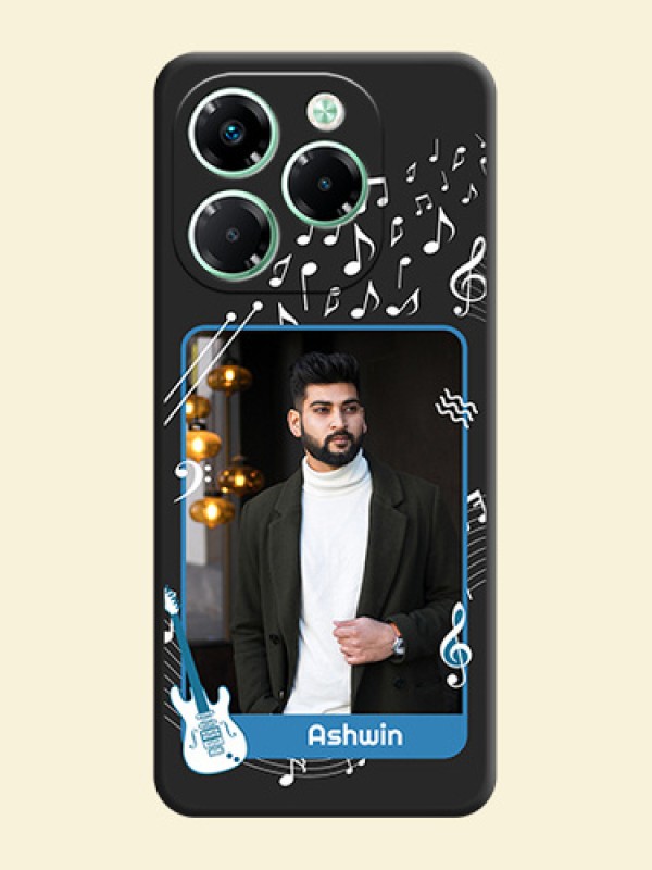 Musical Theme Design with Text on Photo On Space Black Custom Soft Matte Mobile Back Cover - Infinix Note 40X 5G